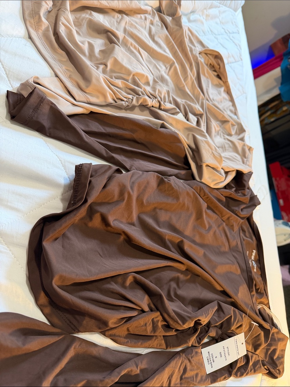 Pink Rose Two-Tone Brown & Tan Shapewear Top